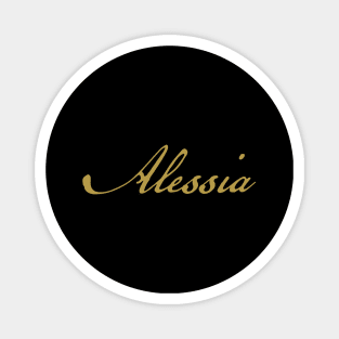 Alessia Typography Gold Script Magnet